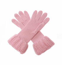 Load image into Gallery viewer, Gucci Wool Knit Tricot Logo Gloves in Rose Red