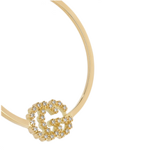 Load image into Gallery viewer, Gucci GG Running Hoop Earrings with Diamonds in Gold
