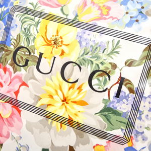 Gucci Floral-print Logo Tote Bag in White