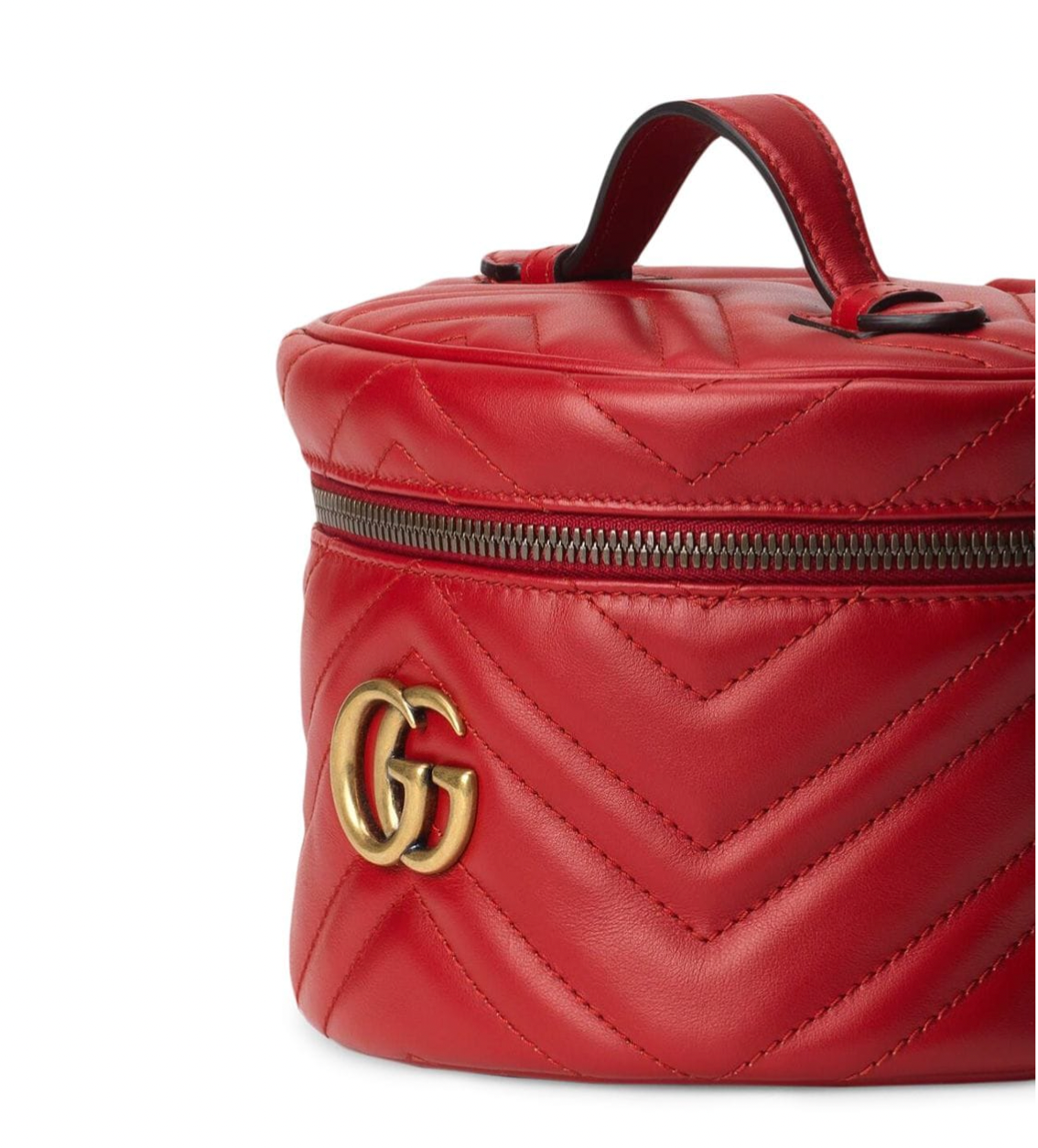 Gucci GG Marmont Matelesse Mini Round Backpack Red 598594