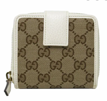 Load image into Gallery viewer, Gucci Original GG Canvas French Wallet in Beige and Ivory