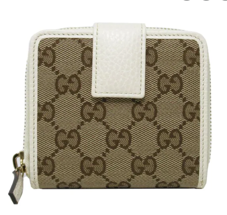 Gucci Original GG Canvas French Wallet in Beige and Ivory