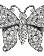 Load image into Gallery viewer, Gucci Crystal Embellished Butterfly Motif Ring in Silver