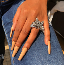 Load image into Gallery viewer, Gucci Crystal Embellished Butterfly Motif Ring in Silver