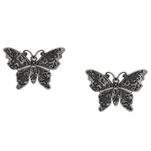 Load image into Gallery viewer, Gucci Crystal Embellished Butterfly Earrings in Silver