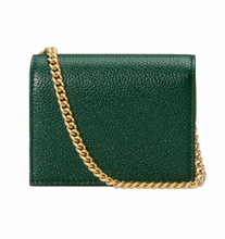 Load image into Gallery viewer, Gucci Zumi Horse-bit Card Case on a Chain in Green