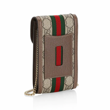 Load image into Gallery viewer, Gucci GG Supreme Monogram Ophidia Phone Case Crossbody in Brown