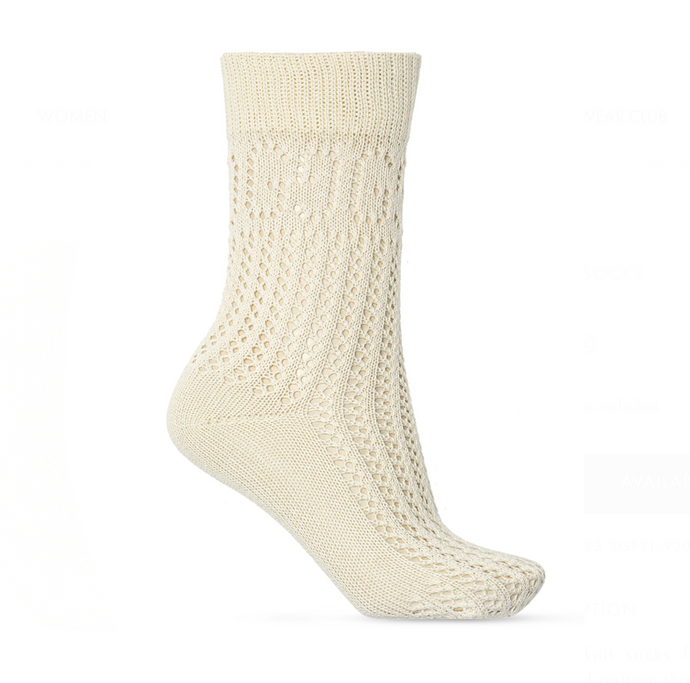 Gucci GG Logo Cuff Lit Lady Knit Socks in Ivory