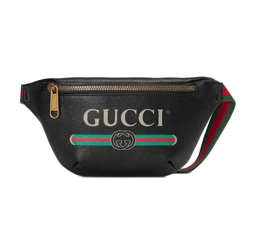 Gucci Logo Belt Bag in Black Leather