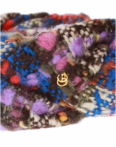 Gucci Armonia Tweed Braided Headband in Purple Multicolor