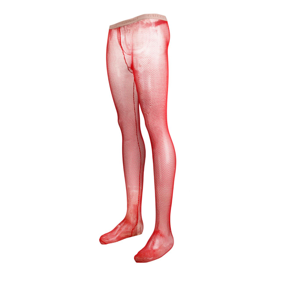 Gucci Nettina Fishnet Tights in Washed Rose Red –