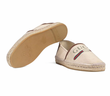 Load image into Gallery viewer, Gucci Logo Canvas Espadrilles in White