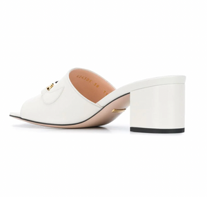 Gucci Horse-bit Detail Square Toe Sandals in White