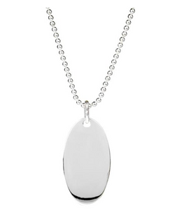 Gucci Sterling Silver Oval Charm Necklace