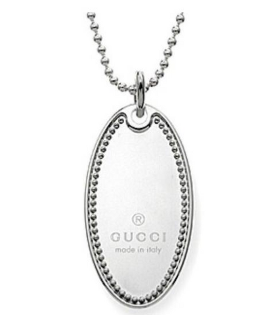 Gucci Sterling Silver Oval Charm Necklace