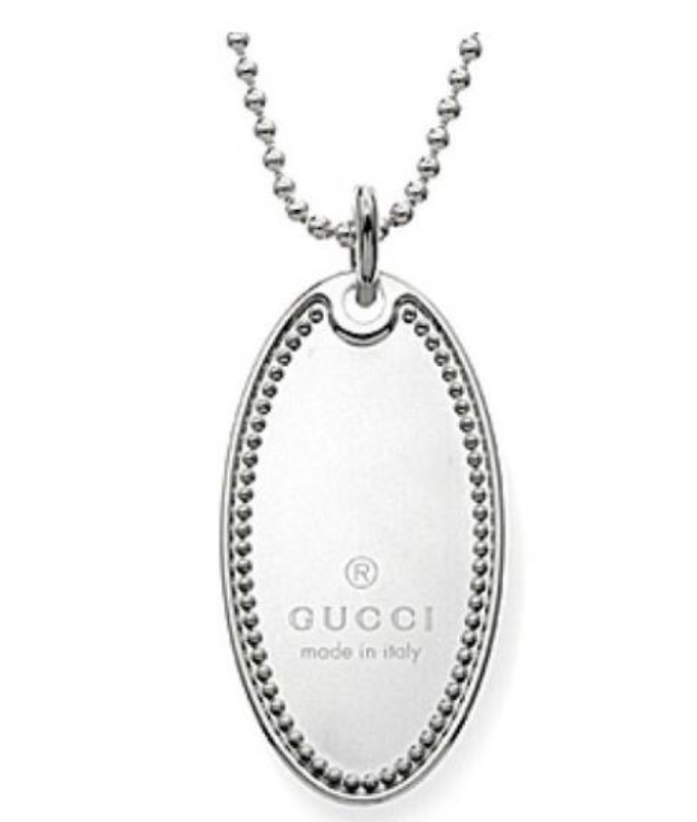 Gucci Sterling Silver Oval Charm Necklace –