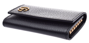 Gucci Inerlocking GG Leather Key Case in Black