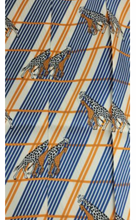 Load image into Gallery viewer, Gucci Silk Pleated Skirt with Giraffe and Pinstripes