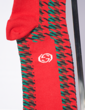 Load image into Gallery viewer, Gucci Houndstooth Socks with Interlocking G in Red