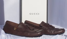 Load image into Gallery viewer, Gucci Men&#39;s Brown Driving Shoe with Tassel