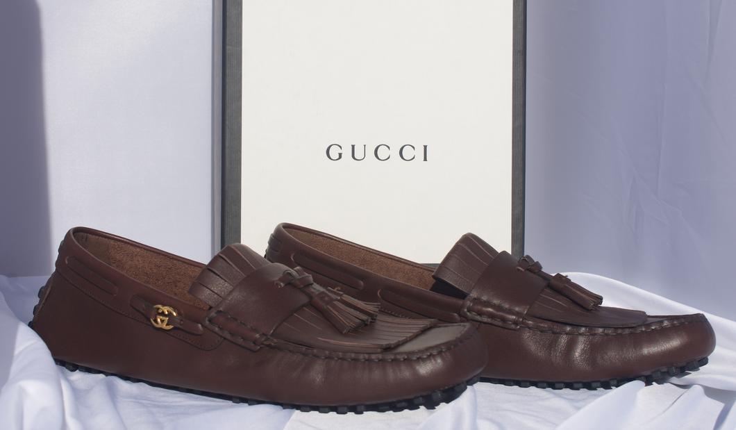 Gucci Men's Brown Driving Shoe with Tassel