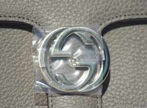 Gucci Large Top Handle Interlocking GG Crossbody in Gray