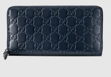 Load image into Gallery viewer, Gucci Signature Zip Around Wallet in Blue