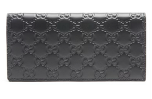 Gucci GG Guccissima Long Leather Wallet in Black