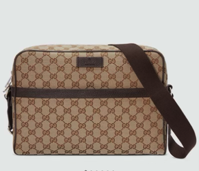 Gucci GG Monogram Canvas Messenger Bag in Beige