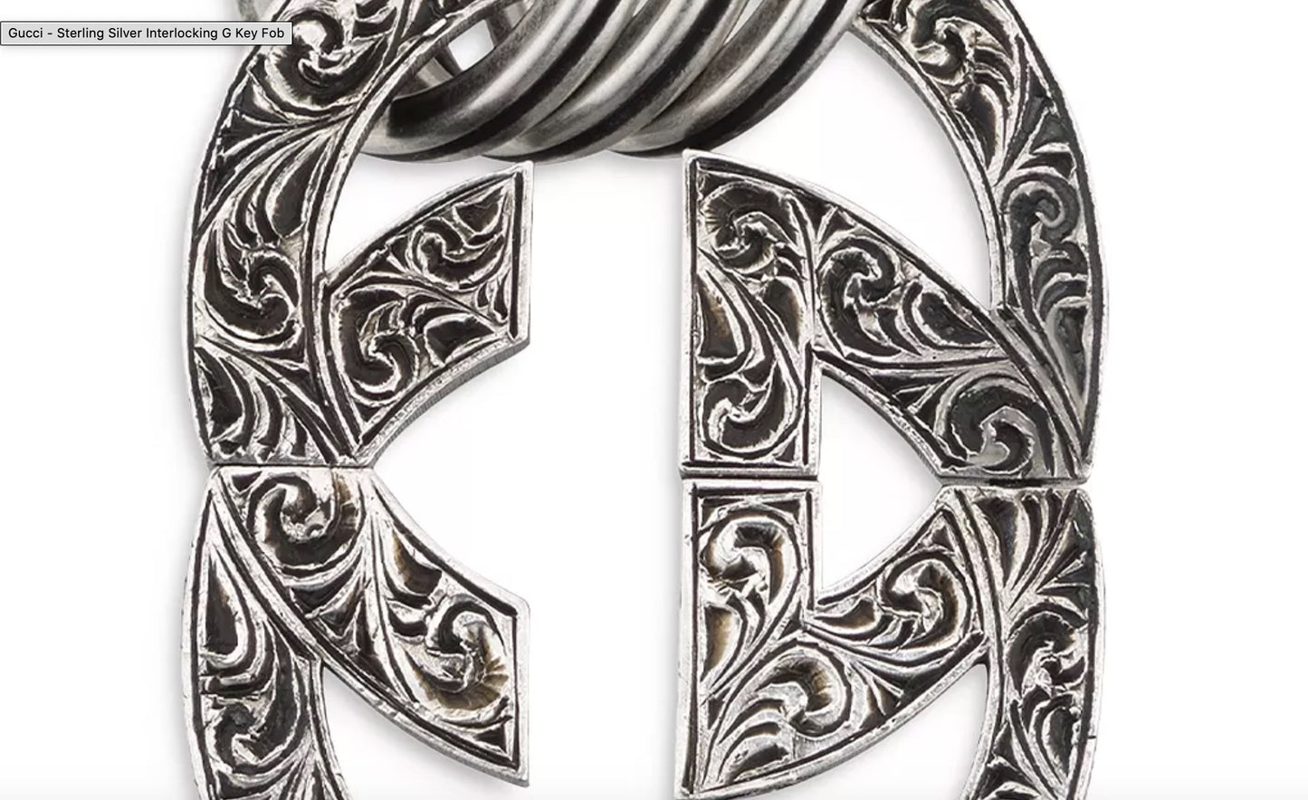 Gucci Engraved Interlocking GG Key Chain
