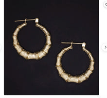 Load image into Gallery viewer, Gavriel Luxury Bamboo Retro Style Earrings in 14K Yellow Gold