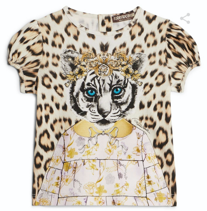 Roberto Cavalli Baby Girl Leopard Print Shirt
