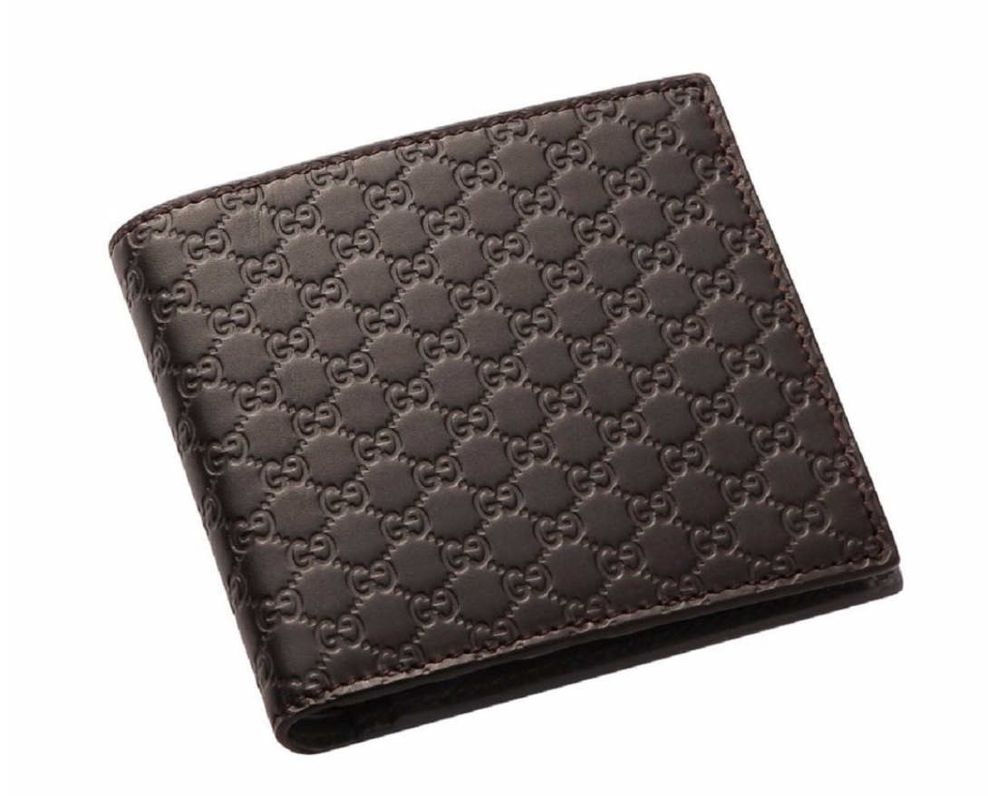 Gucci Men's Microguccissima GG Black Leather Bifold Wallet