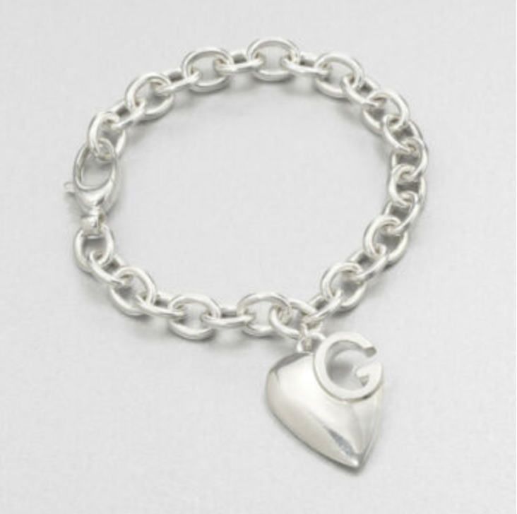 Gucci Sterling Silver Trademark Logo Heart Charm Bracelet | Bloomingdale's