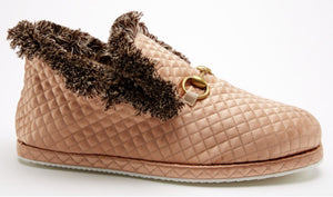 Gucci Quilted Silk Loafer in Apricot