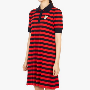 Gucci Striped Cotton Knit Polo Dress