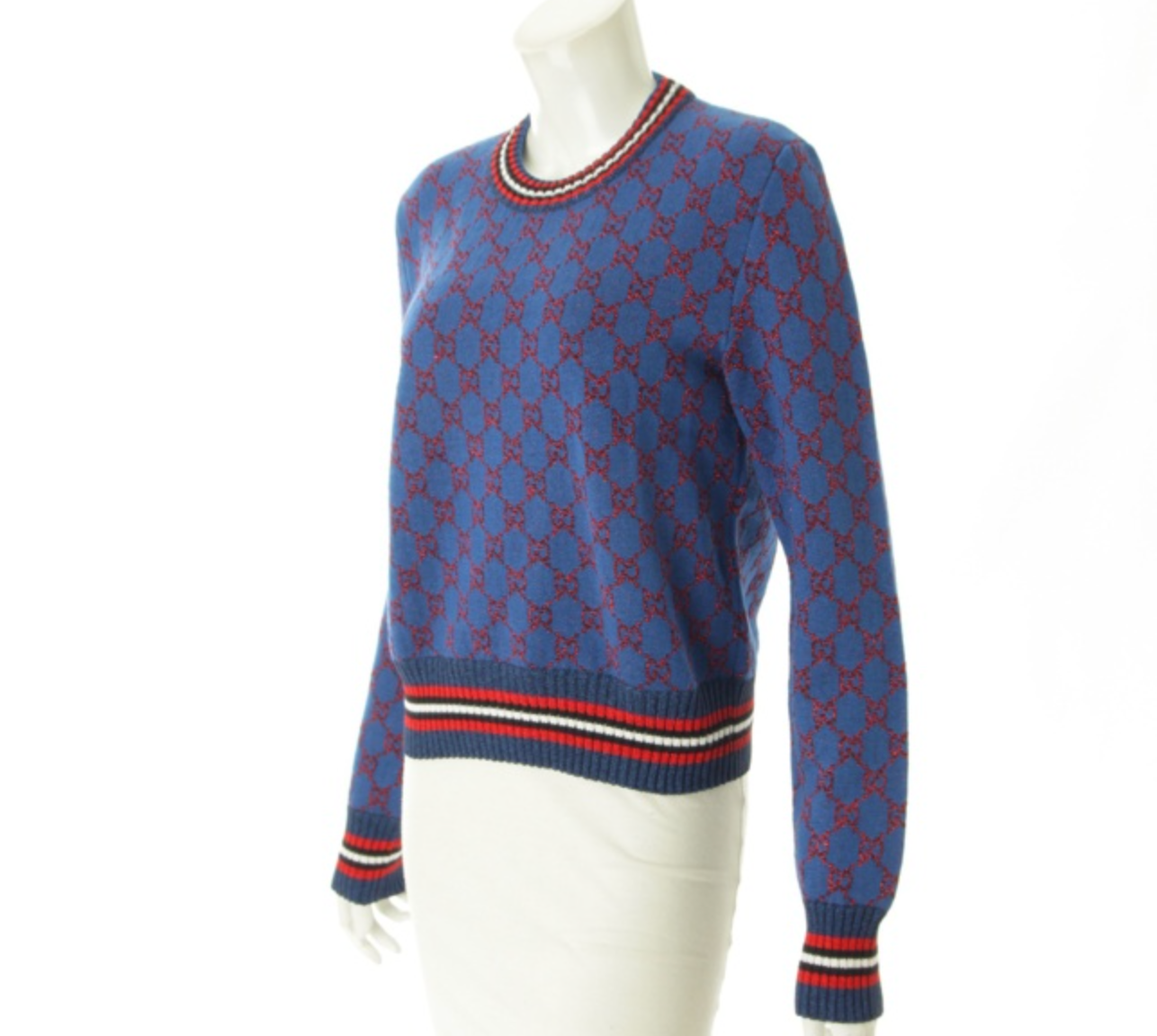 Gucci Gg Wool Jacquard Sweater in Blue for Men
