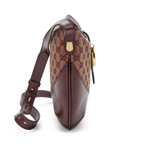 Gucci GG Canvas Arli Medium Shoulder Bag in Burgundy