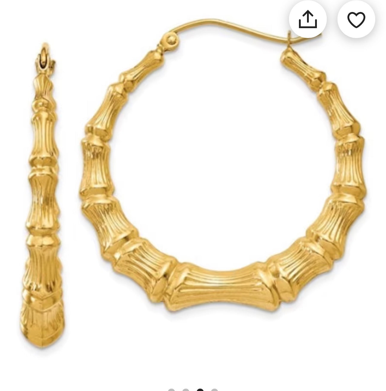 Gavriel Luxury Bamboo Retro Style Earrings in 14K Yellow Gold - 35 mm