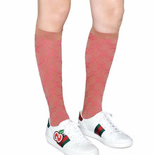 Load image into Gallery viewer, Gucci GG Lit Poppery Knee Socks in Pink and Beige