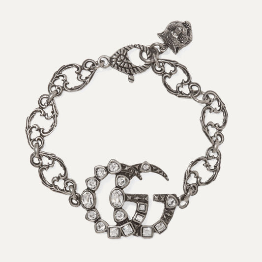 Gucci GG Marmont Crystal Bracelet in Silver