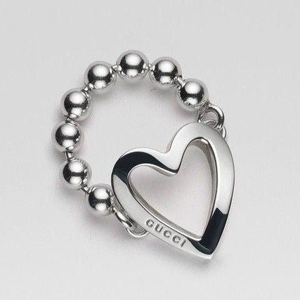 Gucci Toggle Logo Heart Ring in Sterling Silver