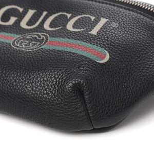 Gucci Logo Belt Bag in Black Leather