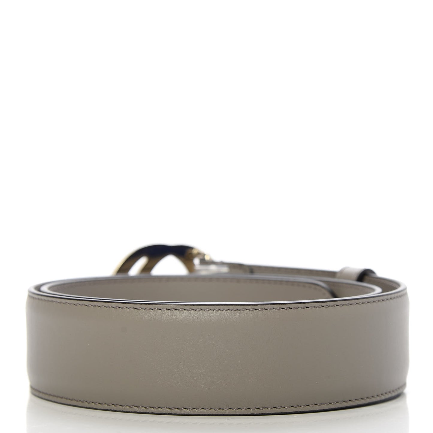Gucci Interlocking GG Calfskin Belt in Lead Gray