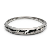 Load image into Gallery viewer, Alexis Bittar Skinny Tapered Rocky Metal Bangle Bracelet in Silver
