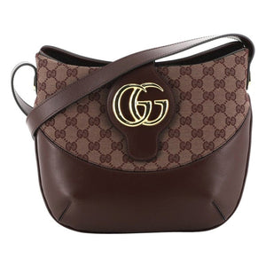 Gucci GG Canvas Arli Medium Shoulder Bag in Burgundy
