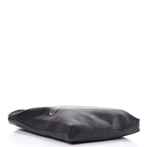 Gucci Logo Print Leather Tote Bag in Black