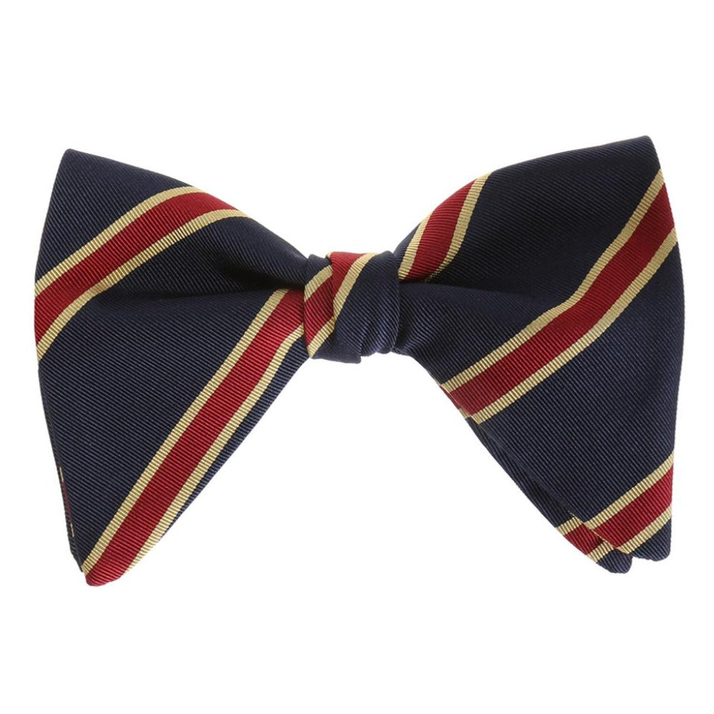 Gucci Red and Gold Striped Pencil Bow Tie in Navy
