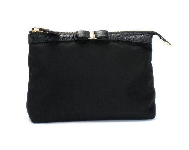 Salvatore Ferragamo Vara Bow Pouch in Black