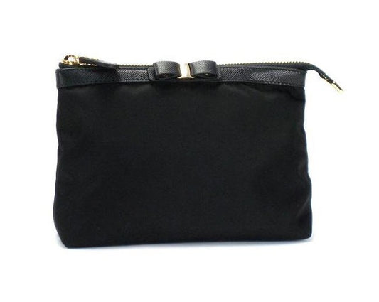Salvatore Ferragamo Vara Bow Pouch in Black